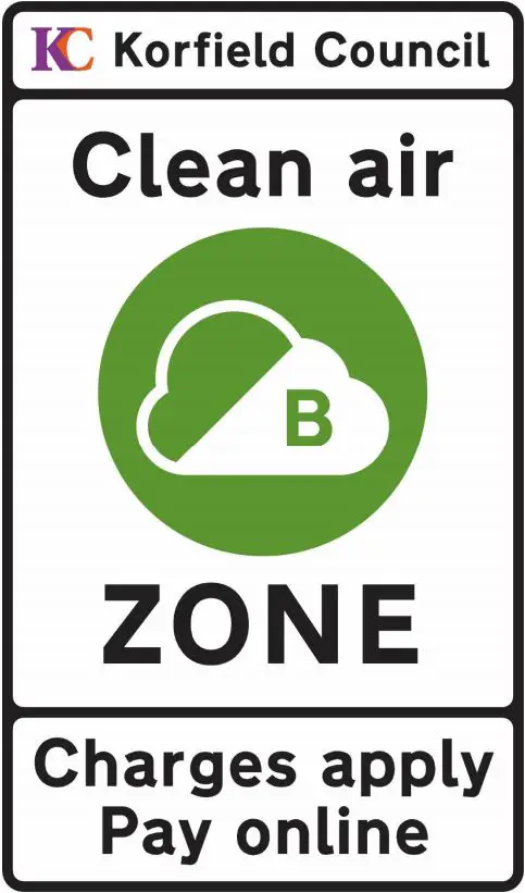 Clean air zone traffic entrance sign